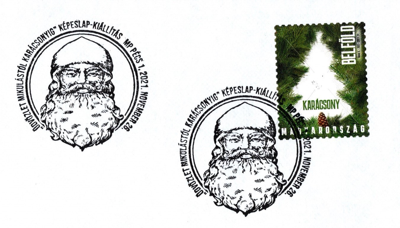 Karácsonyi postai bélyegzés a Mikukulástól - Pécs 